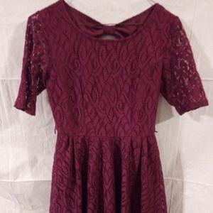 Bryers S. Maroon lace dress size small cutout